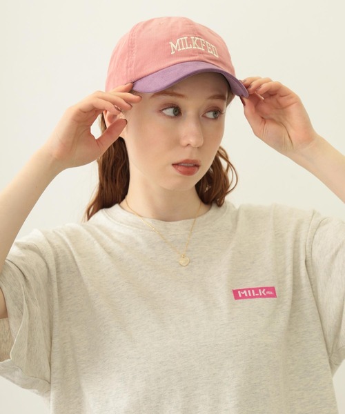 MILKFED.（ミルクフェド）の「LOGO CORDUROY CAP（キャップ・レディース・ブラック/ライトブルー/ピンク・ONE SIZE）」の3枚目の写真