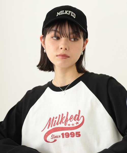 MILKFED.（ミルクフェド）の「LOGO CORDUROY CAP（キャップ・レディース・ブラック/ライトブルー/ピンク・ONE SIZE）」の4枚目の写真
