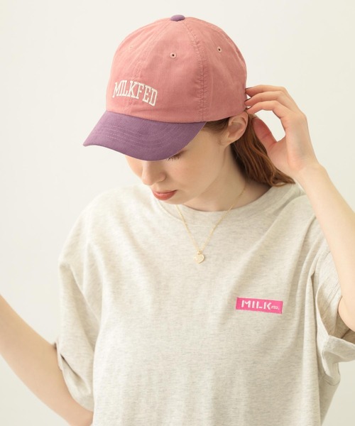 MILKFED.（ミルクフェド）の「LOGO CORDUROY CAP（キャップ・レディース・ブラック/ライトブルー/ピンク・ONE SIZE）」の19枚目の写真