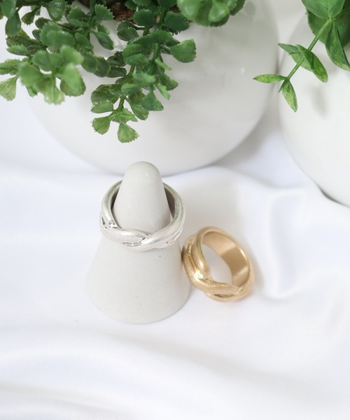 NYUNYU 韓国 ゴールド シルバー シンプル ツイスト リング（リング