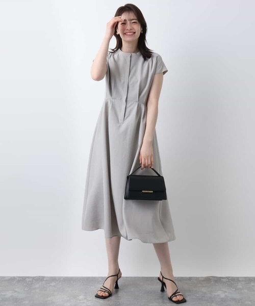 オフオン（OFUON）/ウエストタックワンピース/洗える/WEB限定 セール】ウエストタックワンピース/洗える/WEB限定（ワンピース