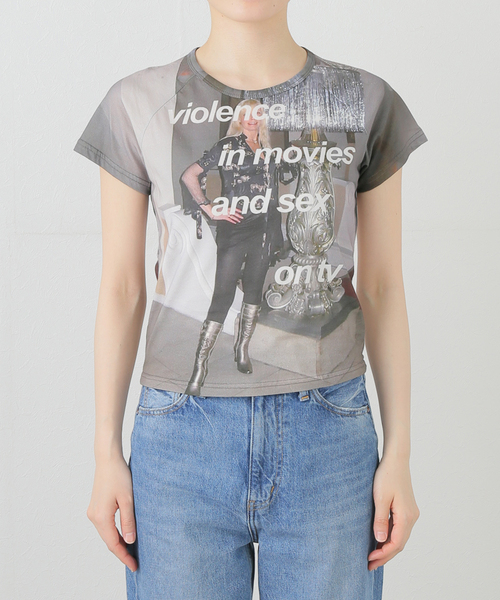 Oriens JOURNAL STANDARD(オリエンス ジャーナルスタンダード)の「【Praying/プレイング】 Violence In Movies Top PRAY240905-0(Tシャツ/カットソー・レディース・その他・SMALL/MEDIUM)」の6枚目の写真