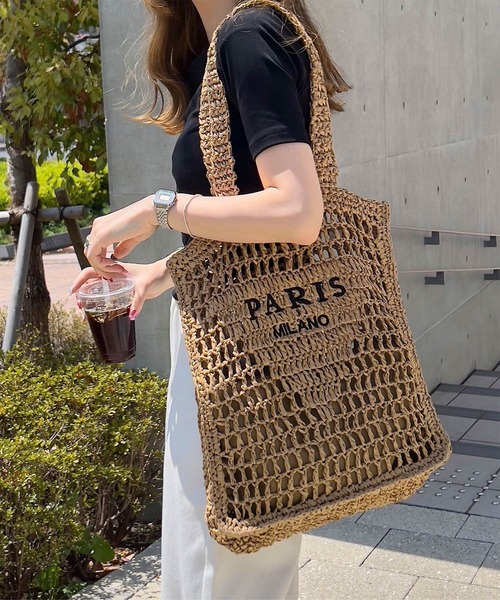 KOBE LETTUCE(コウベレタス)の「ロゴ入り ペーパーバッグ(トートバッグ・レディース・アイボリー/ベージュ・F)」の2枚目の写真