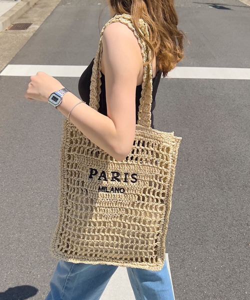 KOBE LETTUCE(コウベレタス)の「ロゴ入り ペーパーバッグ(トートバッグ・レディース・アイボリー/ベージュ・F)」の1枚目の写真