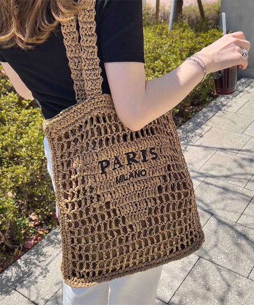 KOBE LETTUCE(コウベレタス)の「ロゴ入り ペーパーバッグ(トートバッグ・レディース・アイボリー/ベージュ・F)」の5枚目の写真