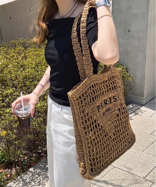 KOBE LETTUCE(コウベレタス)の「ロゴ入り ペーパーバッグ(トートバッグ・レディース・アイボリー/ベージュ・F)」の6枚目の写真