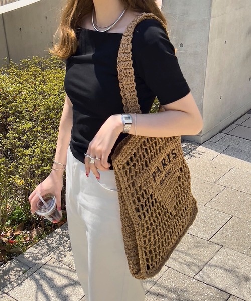 KOBE LETTUCE(コウベレタス)の「ロゴ入り ペーパーバッグ(トートバッグ・レディース・アイボリー/ベージュ・F)」の7枚目の写真