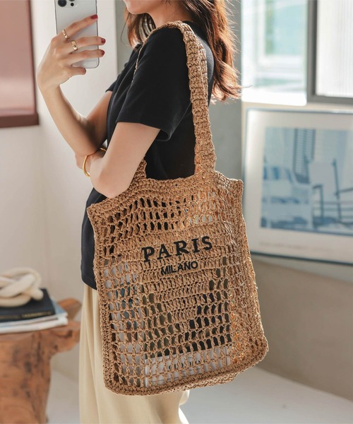 KOBE LETTUCE(コウベレタス)の「ロゴ入り ペーパーバッグ(トートバッグ・レディース・アイボリー/ベージュ・F)」の8枚目の写真