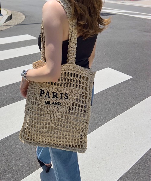 KOBE LETTUCE(コウベレタス)の「ロゴ入り ペーパーバッグ(トートバッグ・レディース・アイボリー/ベージュ・F)」の3枚目の写真