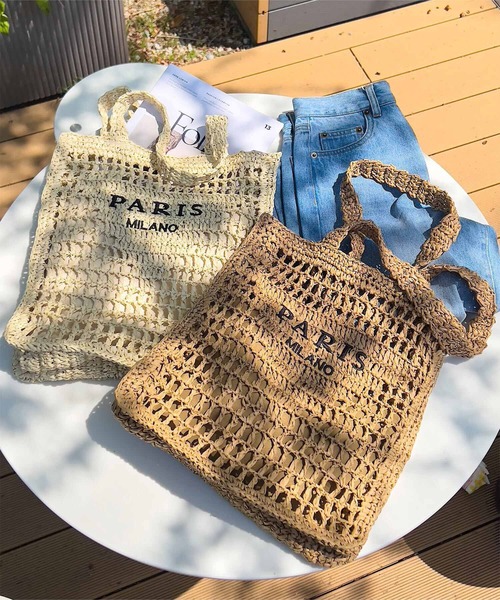 KOBE LETTUCE(コウベレタス)の「ロゴ入り ペーパーバッグ(トートバッグ・レディース・アイボリー/ベージュ・F)」の9枚目の写真