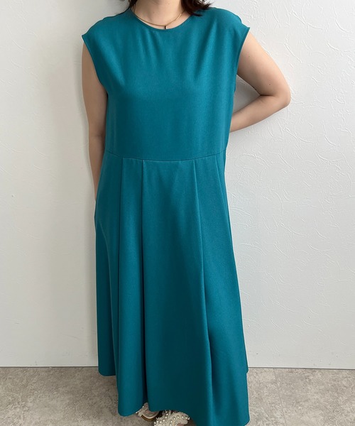 palm RICHE(ポームリシュ)の「ウエスト切り替えカラーワンピース(ワンピース・レディース・ブルーグリーン/ブラック/ピンク・M)」の12枚目の写真