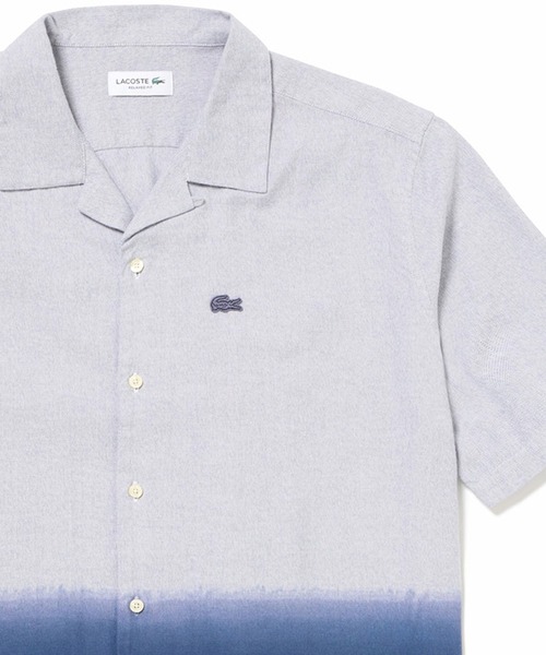 LACOSTE(ラコステ)の「グラデーション コットンオックスフォード オープンカラーシャツ(シャツ/ブラウス・メンズ・グレイッシュブルー/ブラウン/ダークブルー・38/39/40/41)」の2枚目の写真