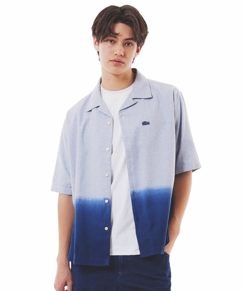 LACOSTE(ラコステ)の「グラデーション コットンオックスフォード オープンカラーシャツ(シャツ/ブラウス・メンズ・グレイッシュブルー/ブラウン/ダークブルー・38/39/40/41)」の14枚目の写真