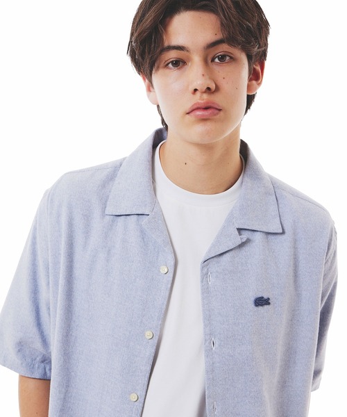 LACOSTE(ラコステ)の「グラデーション コットンオックスフォード オープンカラーシャツ(シャツ/ブラウス・メンズ・グレイッシュブルー/ブラウン/ダークブルー・38/39/40/41)」の16枚目の写真
