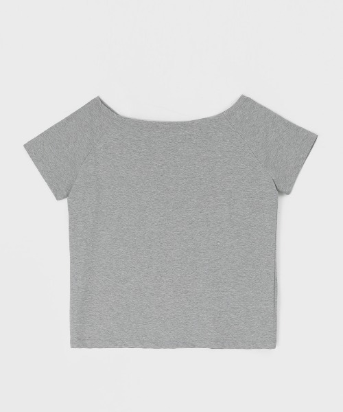【韓国 BLACKUP】[MADE] ルーブルオフショルダー半袖Tシャツ セール】[MADE] ルーブルオフショルダー半袖Tシャツ（Tシャツ