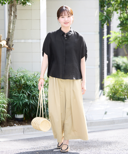IENA ブラウス シャツ 「追加」リネン混 襟付きブラウス