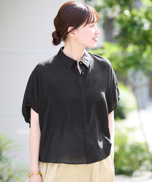 IENA - IENA maison リネンコットンブラウス　ブラック IENA - IENAイエナ人気色 新品maison リネンコットンブラウス