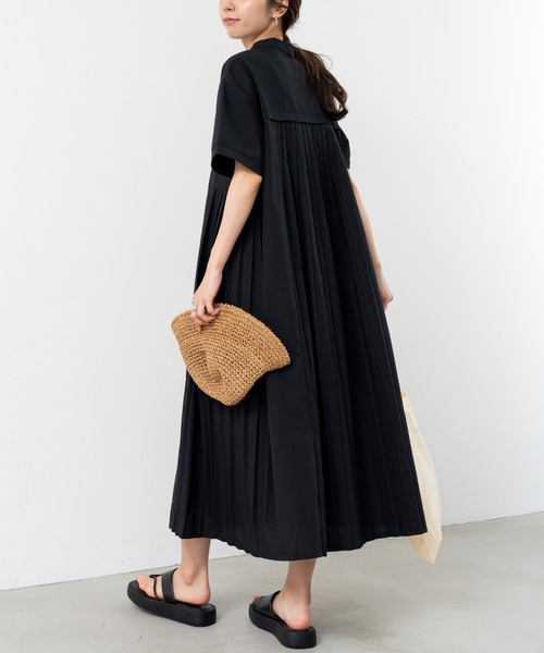 refinedworks(リファインドワークス)の「【refinedworks】人気の セミ オケージョン ワンピース! 季節の変わり目にピッタリ!(ワンピース・レディース・ブラック/カーキ・FREE)」の2枚目の写真