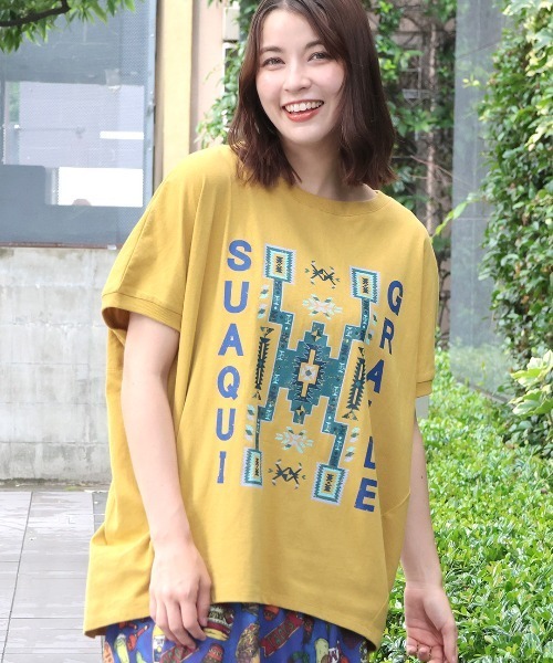 チチカカ（チチカカ）の「スアキ・グランデプリントプルオーバー（Tシャツ/カットソー・レディース・マスタード/ホワイト/ブラック・FREE）」の3枚目の写真