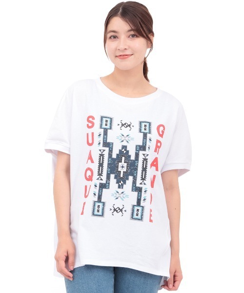 チチカカ（チチカカ）の「スアキ・グランデプリントプルオーバー（Tシャツ/カットソー・レディース・マスタード/ホワイト/ブラック・FREE）」の8枚目の写真