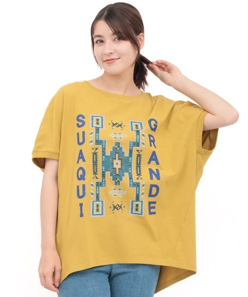 チチカカ（チチカカ）の「スアキ・グランデプリントプルオーバー（Tシャツ/カットソー・レディース・マスタード/ホワイト/ブラック・FREE）」の10枚目の写真