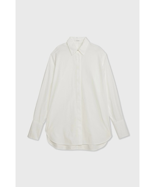 CINOH（チノ）の「FINX COTTON  FRONT FLY SHIRT（シャツ/ブラウス・レディース・ホワイト・36/38）」の2枚目の写真