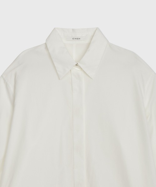 CINOH（チノ）の「FINX COTTON  FRONT FLY SHIRT（シャツ/ブラウス・レディース・ホワイト・36/38）」の3枚目の写真