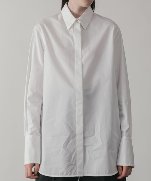 CINOH（チノ）の「FINX COTTON  FRONT FLY SHIRT（シャツ/ブラウス・レディース・ホワイト・36/38）」の6枚目の写真