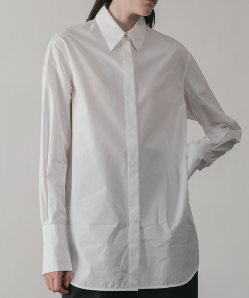 CINOH（チノ）の「FINX COTTON  FRONT FLY SHIRT（シャツ/ブラウス・レディース・ホワイト・36/38）」の11枚目の写真
