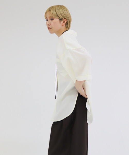 ブラウス シャツ MYSELFbyRD/OpenCollarShirt レディース mystic ブラウス シャツ レース開襟シャツ レディース