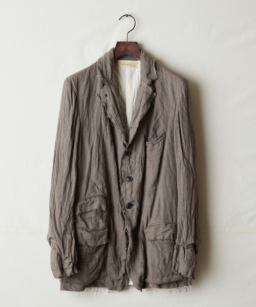 suzuki takayuki(スズキタカユキ)の「frayed jacket(テーラードジャケット・メンズ・ブラック/ブラウン/アイボリー・00/02/01)」の3枚目の写真