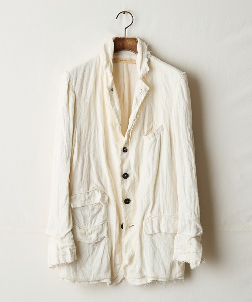 suzuki takayuki(スズキタカユキ)の「frayed jacket(テーラードジャケット・メンズ・ブラック/ブラウン/アイボリー・00/02/01)」の2枚目の写真