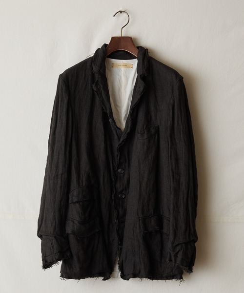 suzuki takayuki(スズキタカユキ)の「frayed jacket(テーラードジャケット・メンズ・ブラック/ブラウン/アイボリー・00/02/01)」の1枚目の写真