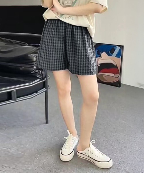 ★関税込み★【Miu Miu】ツートンギンガムハイライズパンツ レディース】デザイナーズパンツ＆ショートパンツ｜MIU MIU公式