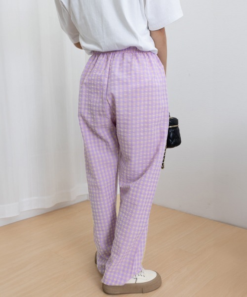 Miniministore（ミニミニストア）の「ギンガムチェックパンツ レディース 春夏（スラックス・レディース・オレンジ系1/オレンジ系2/ブラック系1/グレー系1/ネイビー系1/パープル系1/ライトグリーン系1/ブラック系2/パープル系2/ブラウン系1/ブラウン系2/グレー系2/ライトグリーン系2/ネイビー系2・FREE）」の20枚目の写真