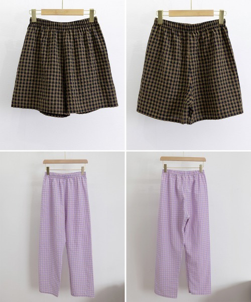 Miniministore（ミニミニストア）の「ギンガムチェックパンツ レディース 春夏（スラックス・レディース・オレンジ系1/オレンジ系2/ブラック系1/グレー系1/ネイビー系1/パープル系1/ライトグリーン系1/ブラック系2/パープル系2/ブラウン系1/ブラウン系2/グレー系2/ライトグリーン系2/ネイビー系2・FREE）」の21枚目の写真