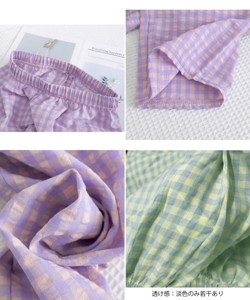 Miniministore（ミニミニストア）の「ギンガムチェックパンツ レディース 春夏（スラックス・レディース・オレンジ系1/オレンジ系2/ブラック系1/グレー系1/ネイビー系1/パープル系1/ライトグリーン系1/ブラック系2/パープル系2/ブラウン系1/ブラウン系2/グレー系2/ライトグリーン系2/ネイビー系2・FREE）」の22枚目の写真