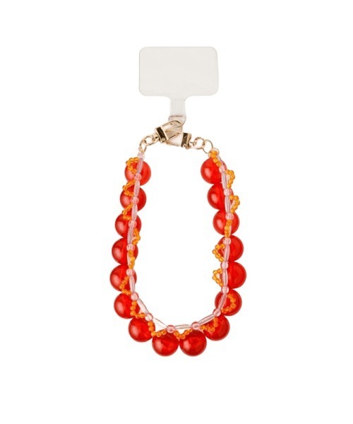 Casselini(キャセリーニ)の「Casselini Double Beads Hand Strap(キャセリーニ ダブルビーズハンドストラップ)(スマホグッズ・レディース・ホワイト/レッド/シルバー・ONE SIZE)」の2枚目の写真
