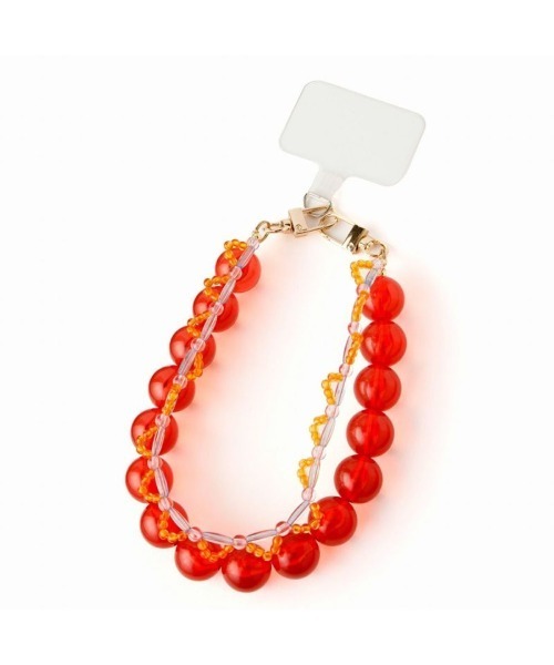 Casselini(キャセリーニ)の「Casselini Double Beads Hand Strap(キャセリーニ ダブルビーズハンドストラップ)(スマホグッズ・レディース・ホワイト/レッド/シルバー・ONE SIZE)」の7枚目の写真
