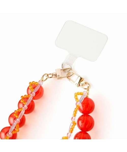 Casselini(キャセリーニ)の「Casselini Double Beads Hand Strap(キャセリーニ ダブルビーズハンドストラップ)(スマホグッズ・レディース・ホワイト/レッド/シルバー・ONE SIZE)」の9枚目の写真