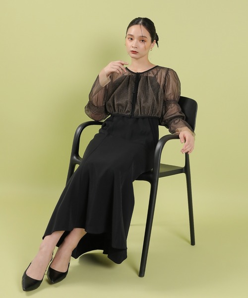 セール】ラメチュールボレロ マーメイド キャミワンピース 2点セット