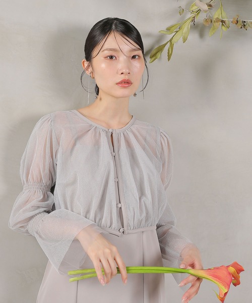Kana（カナ）の「ラメチュールボレロ マーメイド キャミワンピース 2点セット パーティー ドレス 結婚式 お呼ばれ オケージョン（ドレス・レディース・ブラック/ライトグレー/ネイビー・M）」の10枚目の写真
