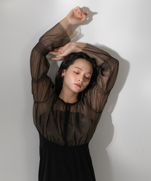 Kana（カナ）の「ラメチュールボレロ マーメイド キャミワンピース 2点セット パーティー ドレス 結婚式 お呼ばれ オケージョン（ドレス・レディース・ブラック/ライトグレー/ネイビー・M）」の6枚目の写真