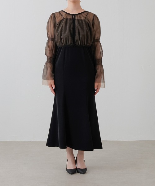 セール】ラメチュールボレロ マーメイド キャミワンピース 2点セット