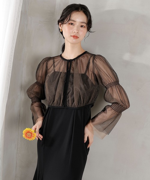 セール】ラメチュールボレロ マーメイド キャミワンピース 2点セット