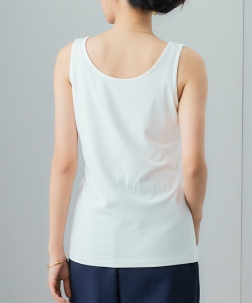 7days Life Styling（セブンデイズライフスタイリング）の「透け対策ダブルフロントスクエアネックタンクトップ（タンクトップ・レディース・ブラック/オフホワイト・S/M/L/LL）」の14枚目の写真