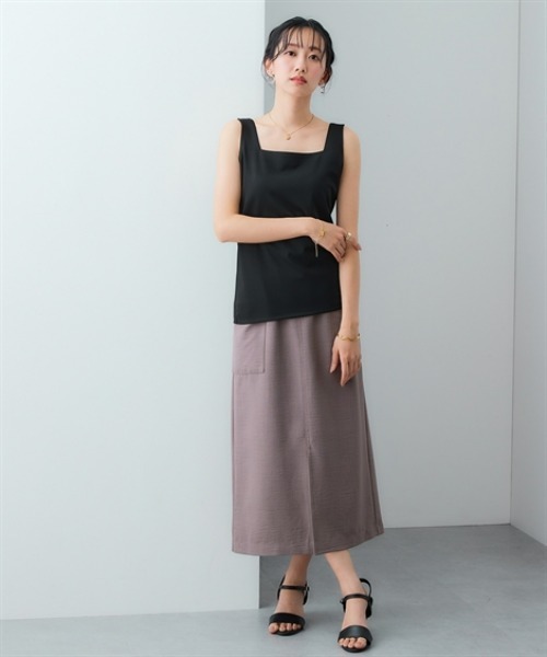 7days Life Styling(セブンデイズライフスタイリング)の「下着が透けにくい シルケット加工タンクトップ(タンクトップ・レディース・ブラック/オフホワイト/ブラック系/ホワイト系・S/M/L/LL)」の16枚目の写真