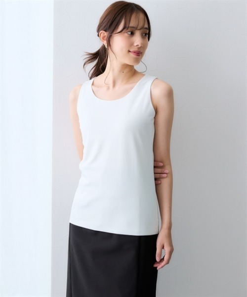 7days Life Styling(セブンデイズライフスタイリング)の「下着が透けにくい シルケット加工タンクトップ(タンクトップ・レディース・ブラック/オフホワイト/ブラック系/ホワイト系・S/M/L/LL)」の19枚目の写真