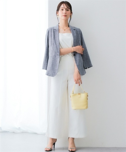 7days Life Styling（セブンデイズライフスタイリング）の「【選べる首元デザイン】下着が透けにくい　シルケット加工タンクトップ（タンクトップ・レディース・ブラック/オフホワイト/ブラック系/ホワイト系・S/M/L/LL/3L/4L/5L）」の7枚目の写真