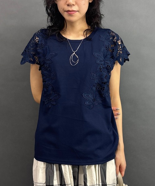 tシャツ レースプルオーバー レディース classicalelf tシャツ 綿100％、光沢で上品に。大人が着る、袖